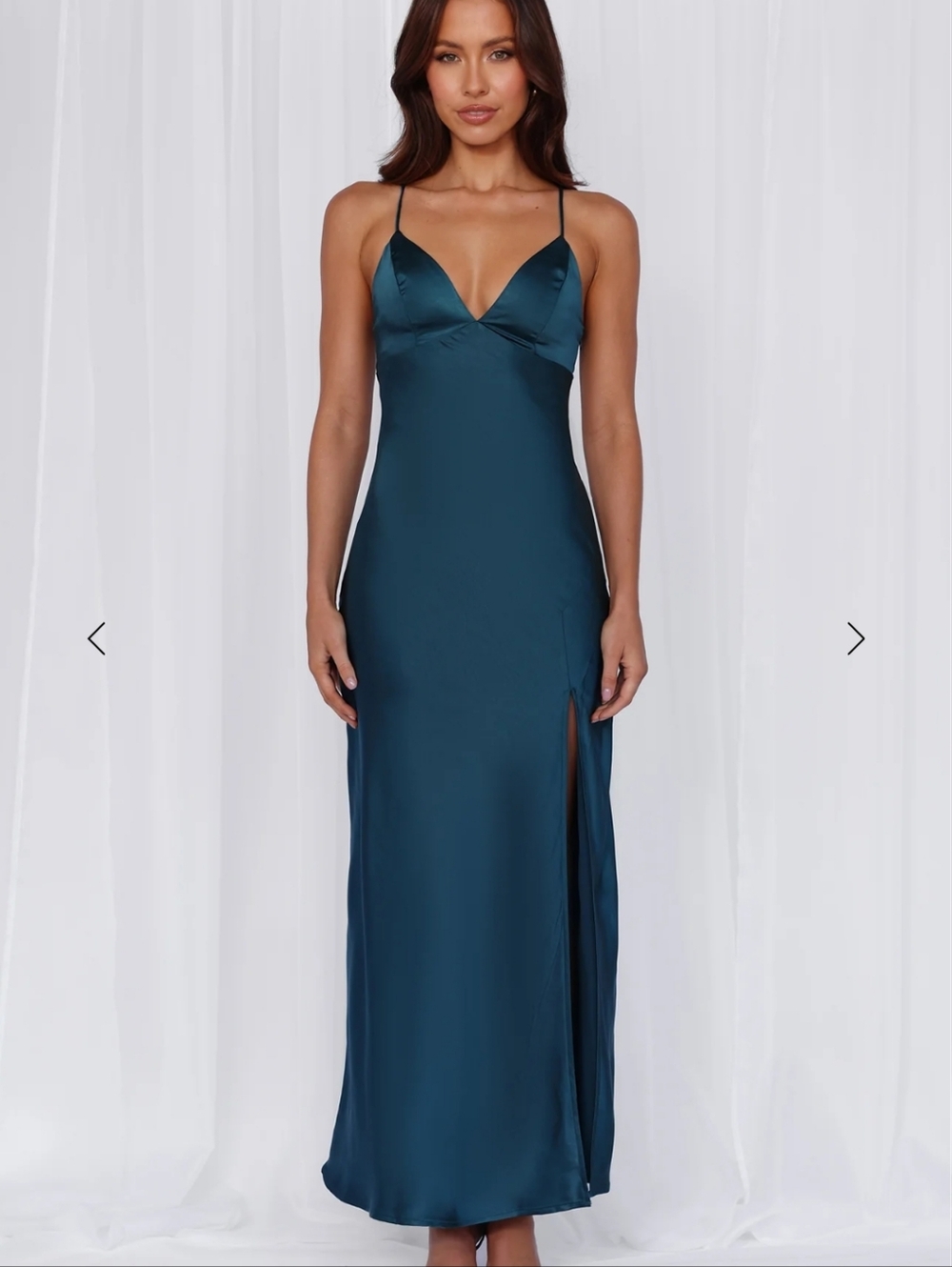 Hello Molly Satin Midi Dress in Burnt Orange - Picture 2 of 3